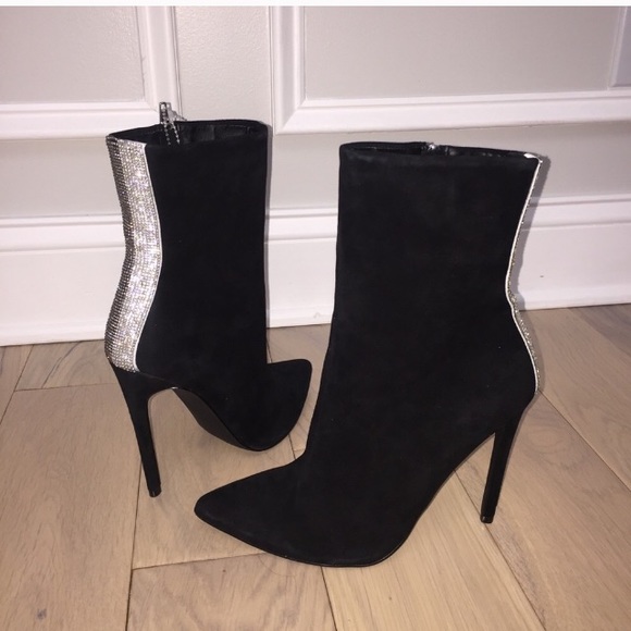 Steve Madden Wagu ankle boots suede rhinestones - Picture 4 of 6